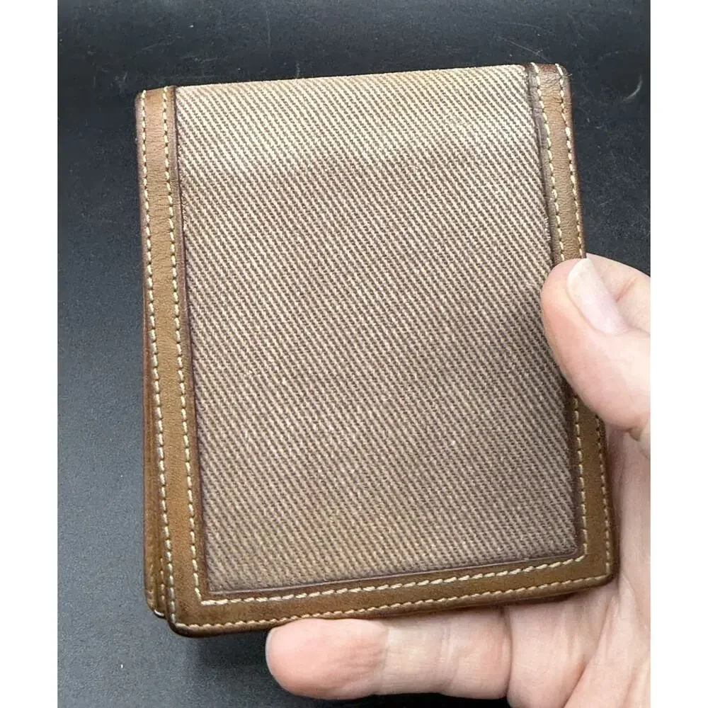 Vintage Ghurka Marley Hodgson Wallet Brown Leather Canvas Good Used Cond -C25/2
